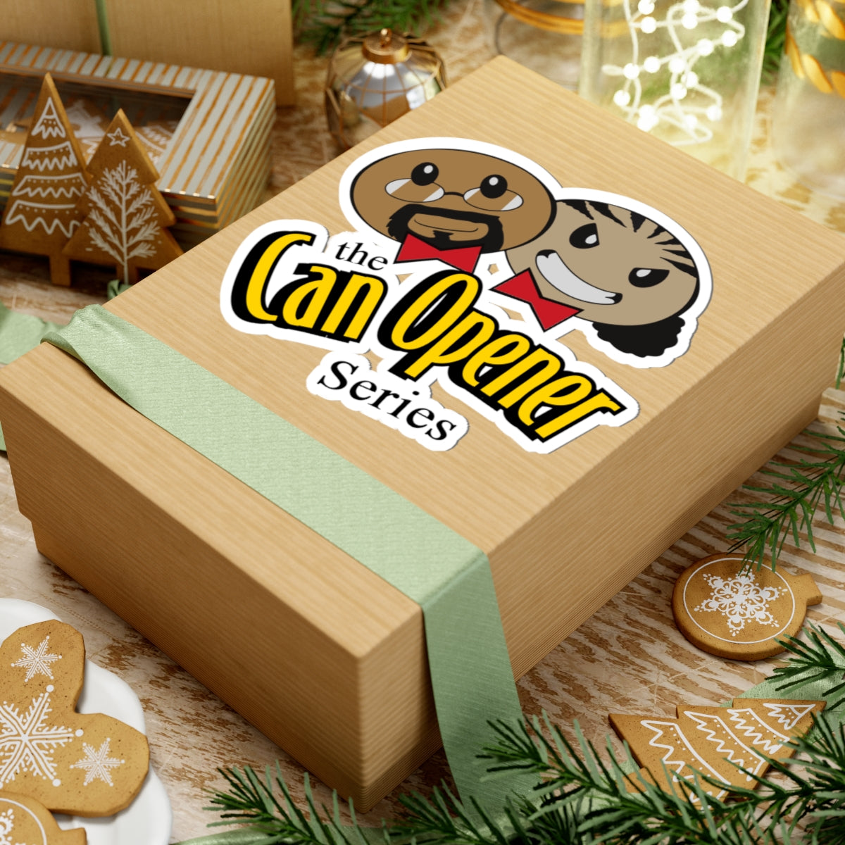 Can Opener Series Sticker — Funny Retro Logo Kiss-Cut Sticker