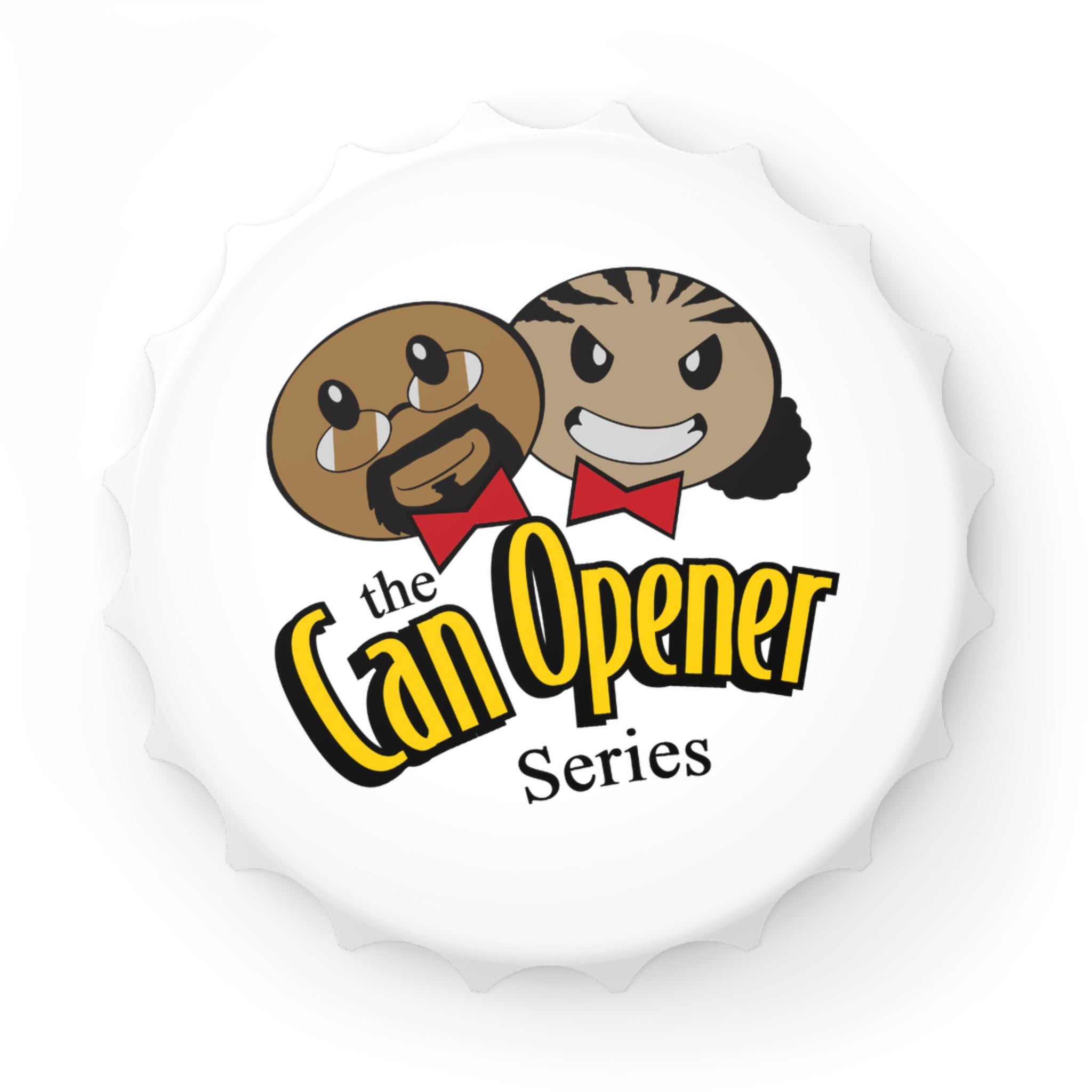 Can Opener Series Bottle Opener – Novelty Bottle Cap Opener with Cartoon Duo Design
