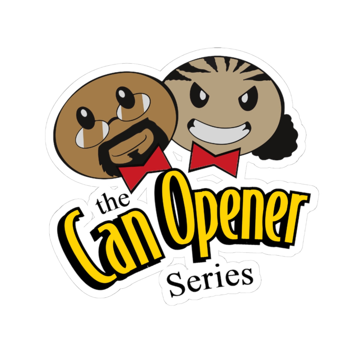 Can Opener Series Sticker — Funny Retro Logo Kiss-Cut Sticker
