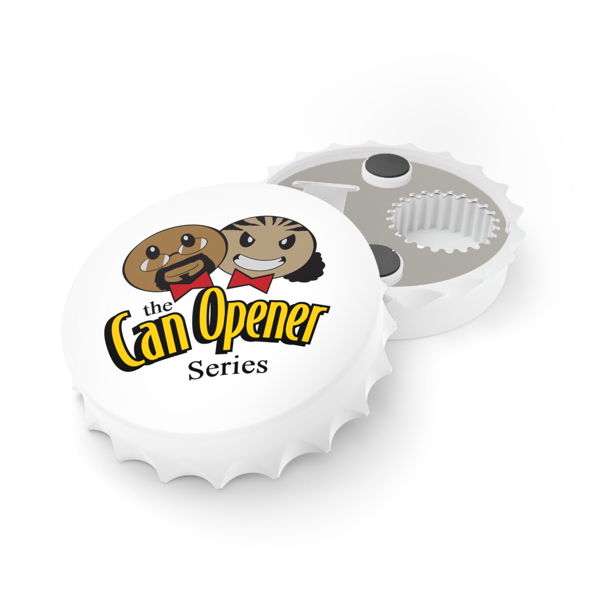 Can Opener Series Bottle Opener – Novelty Bottle Cap Opener with Cartoon Duo Design